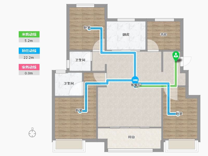 浙江省-嘉兴市-万科·城市之光-102.48-户型库-动静线