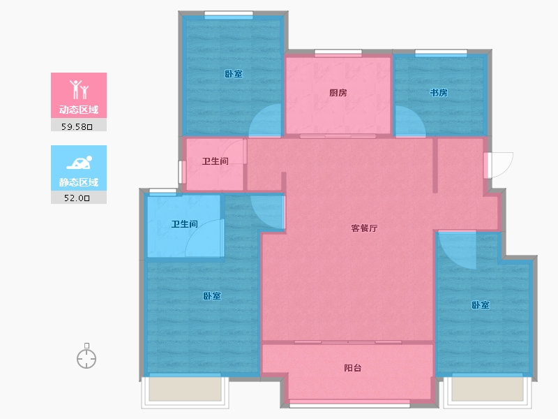 浙江省-嘉兴市-万科·城市之光-102.48-户型库-动静分区