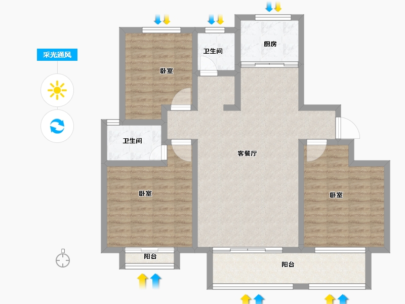 河南省-安阳市-正大世外桃源-101.00-户型库-采光通风