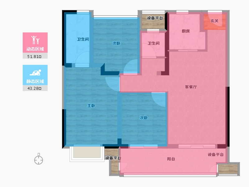 江苏省-常州市-港龙大发龙悦府-88.01-户型库-动静分区