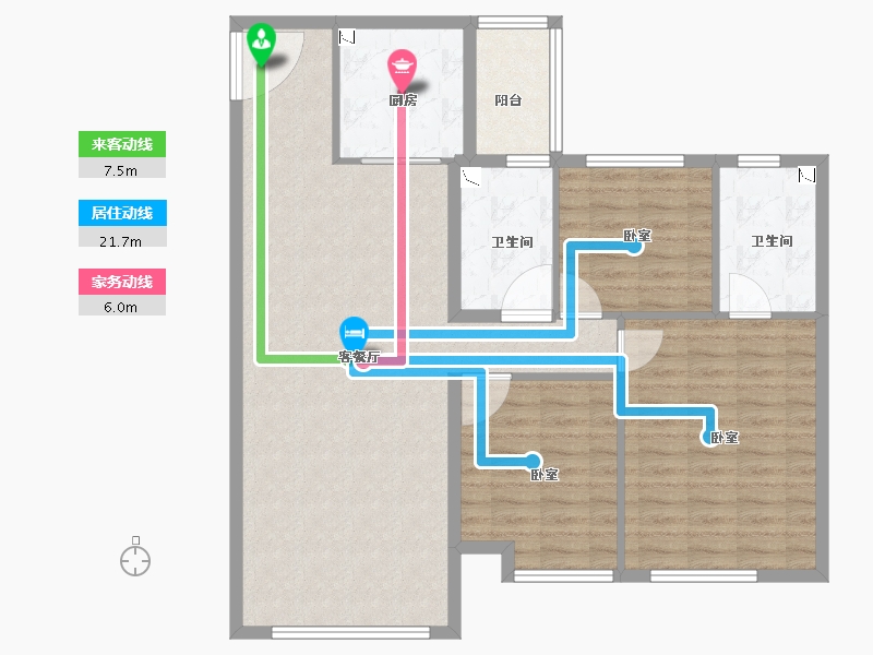 新疆维吾尔自治区-乌鲁木齐市-碧桂园拾光里-104.00-户型库-动静线