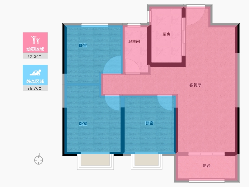 山东省-济南市-地平西棠甲第-86.00-户型库-动静分区