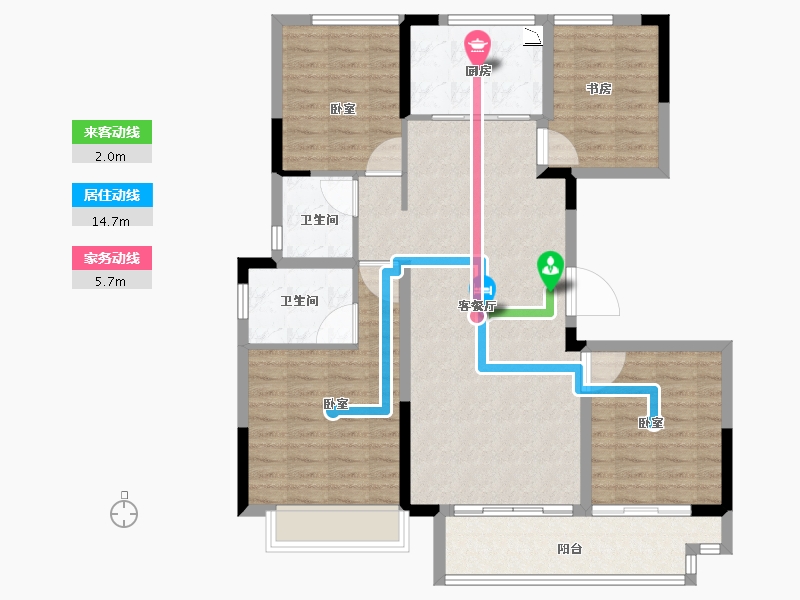 河南省-洛阳市-港龙雍河尚院-104.00-户型库-动静线