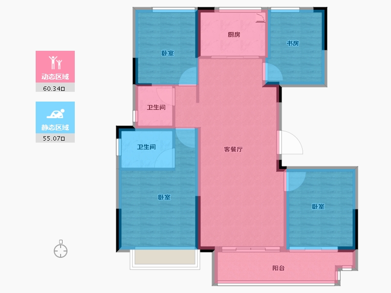 河南省-洛阳市-港龙雍河尚院-104.00-户型库-动静分区