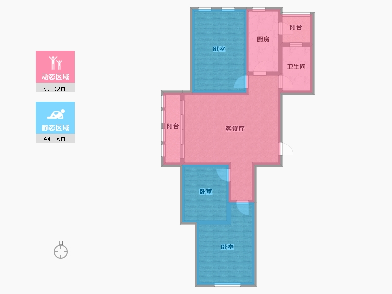 山东省-烟台市-海上明珠-90.08-户型库-动静分区