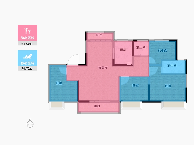 河南省-郑州市-招商公园与湖-106.00-户型库-动静分区