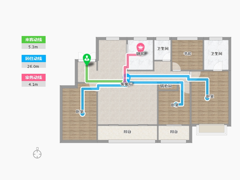 浙江省-嘉兴市-秀湖中粮・祥云-132.81-户型库-动静线