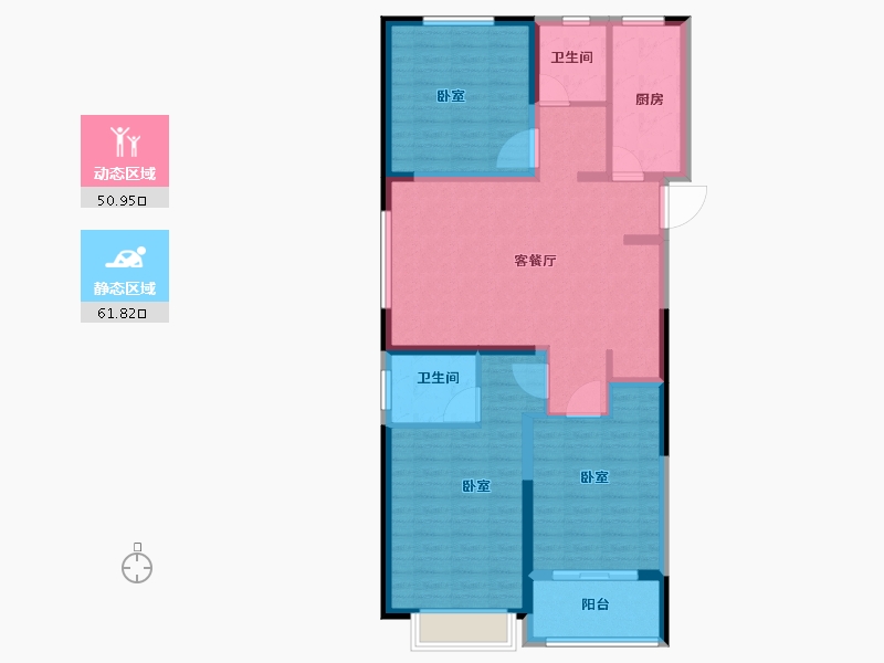 河南省-郑州市-郑地新港华苑-101.30-户型库-动静分区