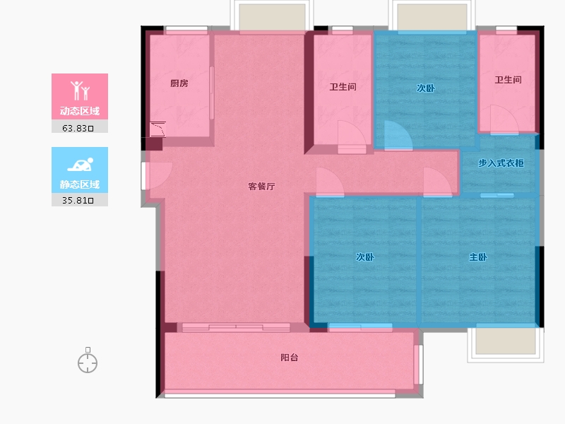 福建省-福州市-中发·海悦天澜-89.69-户型库-动静分区