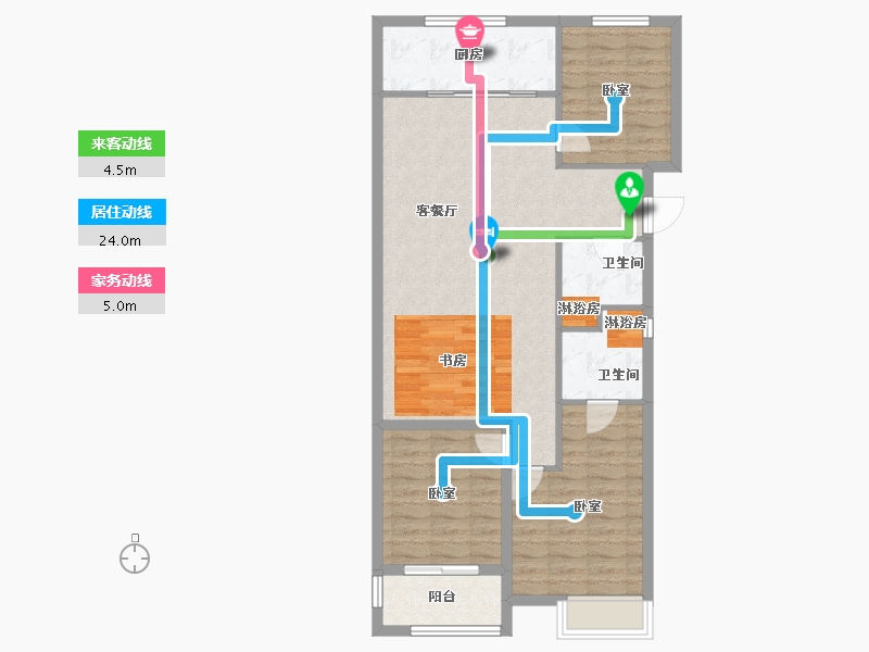 浙江省-嘉兴市-湘溪蘭园-92.02-户型库-动静线