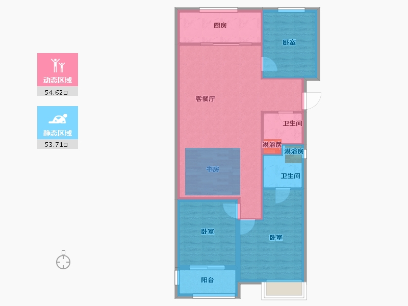 浙江省-嘉兴市-湘溪蘭园-92.02-户型库-动静分区