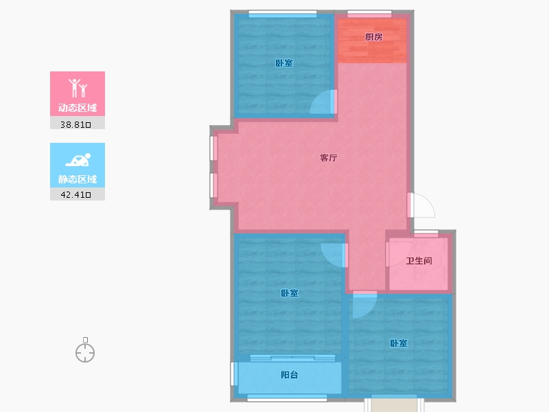 山东省-烟台市-宝桥福鑫花园-72.33-户型库-动静分区