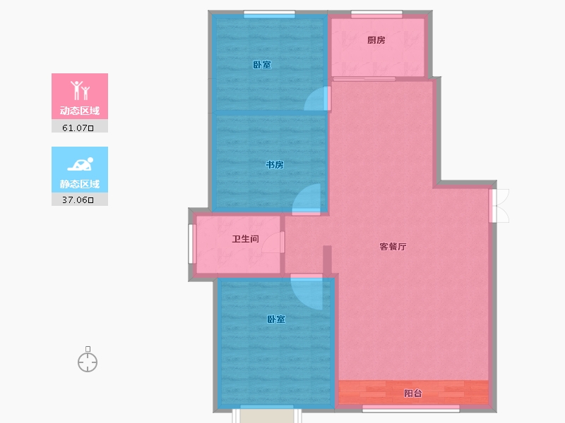 宁夏回族自治区-银川市-未来城（四期）-89.36-户型库-动静分区