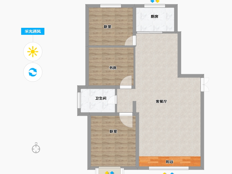 宁夏回族自治区-银川市-未来城（四期）-89.36-户型库-采光通风