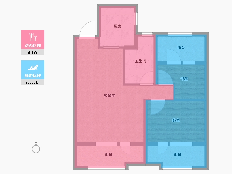 山东省-青岛市-星海府-66.00-户型库-动静分区