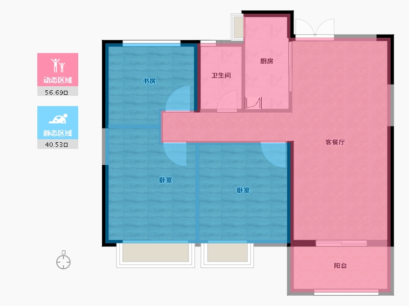 山东省-菏泽市-龙翔中央檀府-88.00-户型库-动静分区