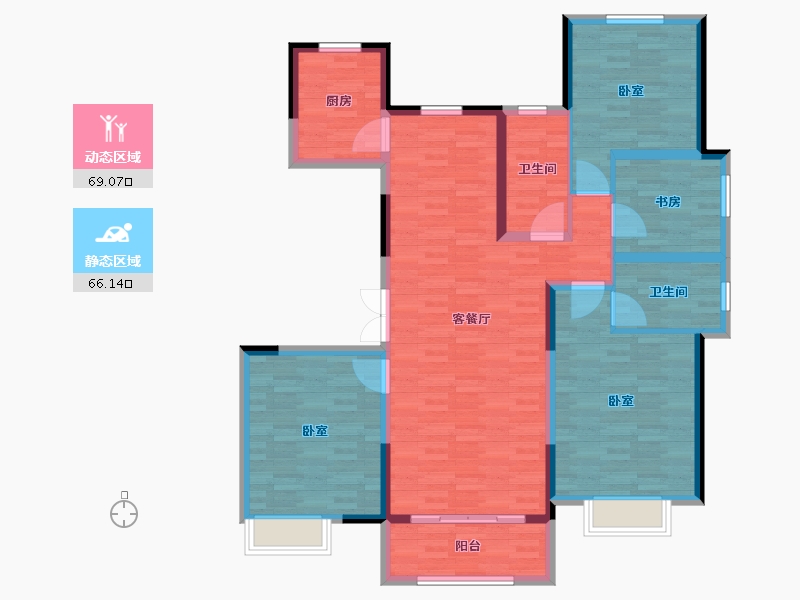 山东省-济南市-山钢现代逸城-122.00-户型库-动静分区