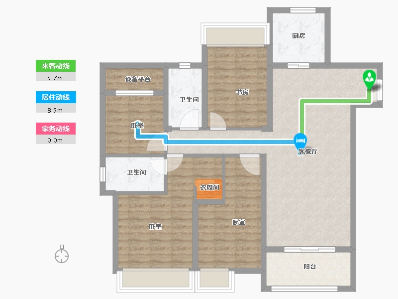 浙江省-绍兴市-红星天铂-102.00-户型库-动静线