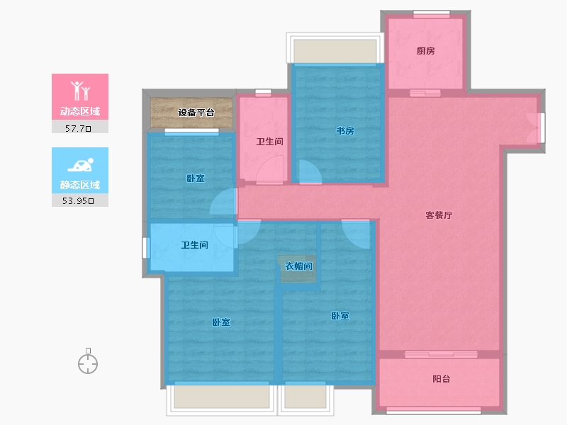 浙江省-绍兴市-红星天铂-102.00-户型库-动静分区