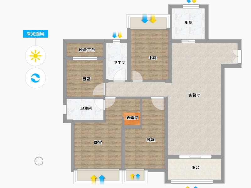 浙江省-绍兴市-红星天铂-102.00-户型库-采光通风