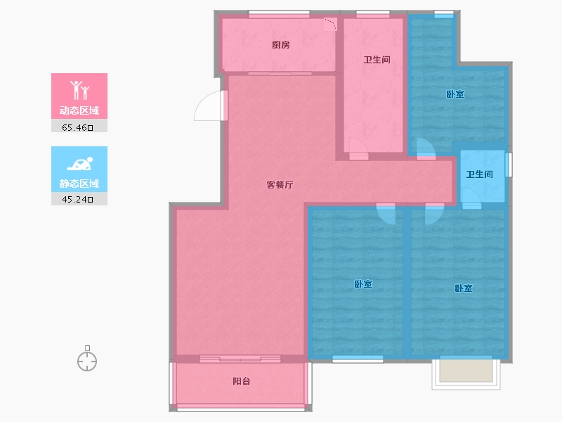 河南省-洛阳市-锦达瑞丰园-98.02-户型库-动静分区