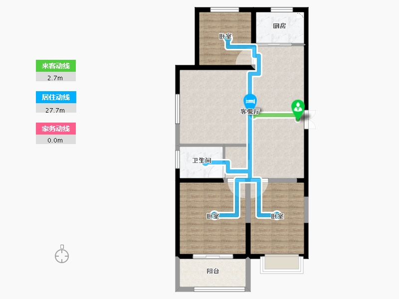 河南省-安阳市-建业凤凰城北岸-95.07-户型库-动静线