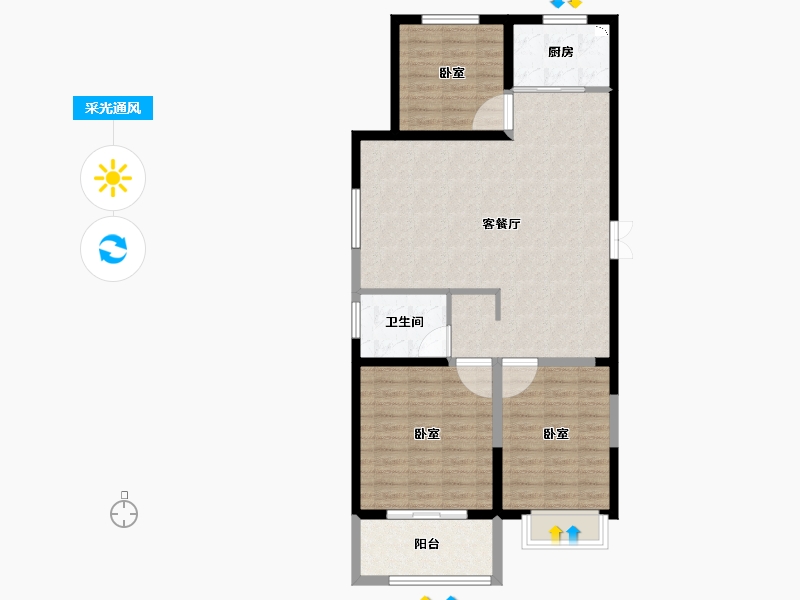 河南省-安阳市-建业凤凰城北岸-95.07-户型库-采光通风