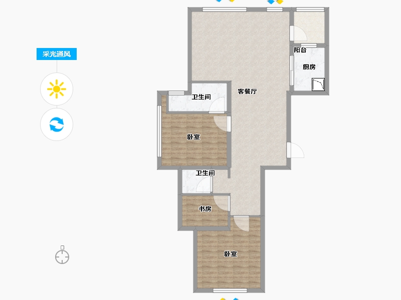 山东省-烟台市-海上明珠-106.01-户型库-采光通风