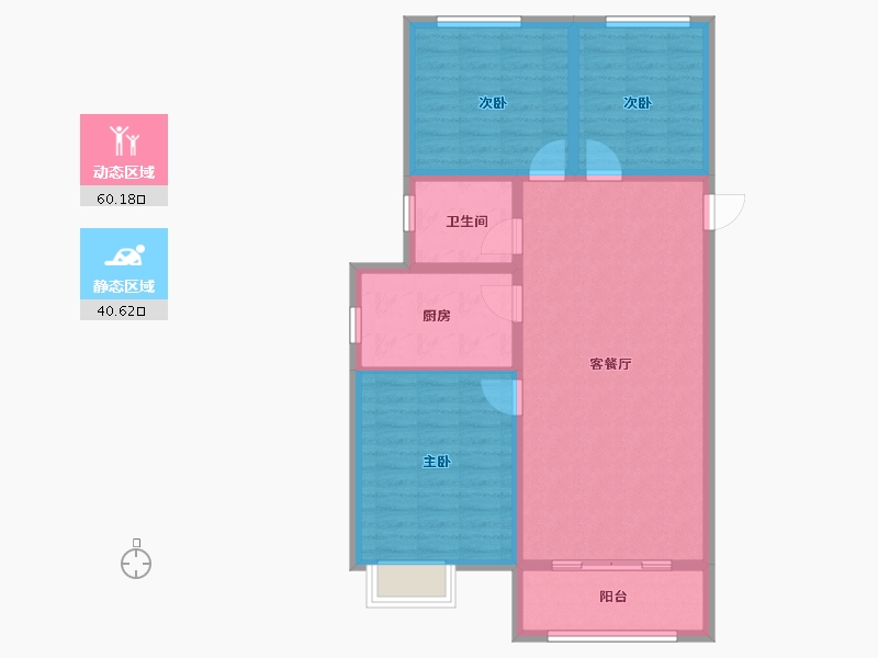 山东省-济南市-中洋和天下-91.00-户型库-动静分区