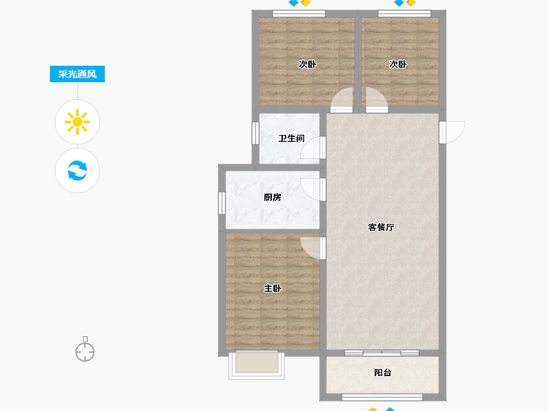 山东省-济南市-中洋和天下-91.00-户型库-采光通风