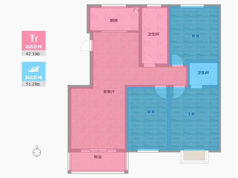 河南省-洛阳市-锦达瑞丰园-101.19-户型库-动静分区