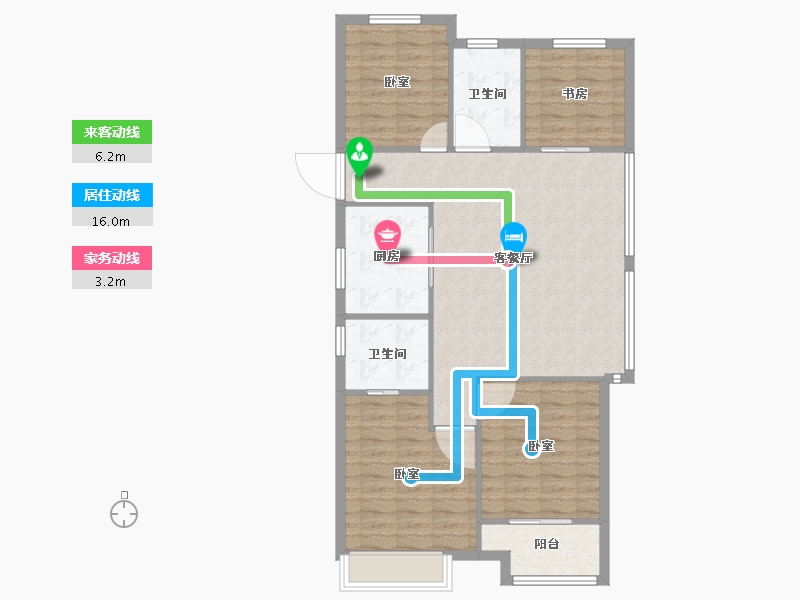 浙江省-嘉兴市-万科·城市之光-98.00-户型库-动静线