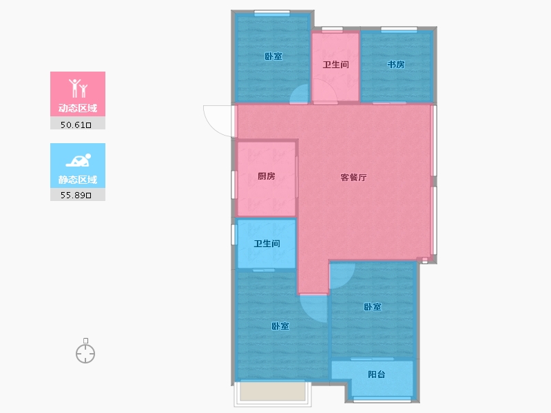 浙江省-嘉兴市-万科·城市之光-98.00-户型库-动静分区