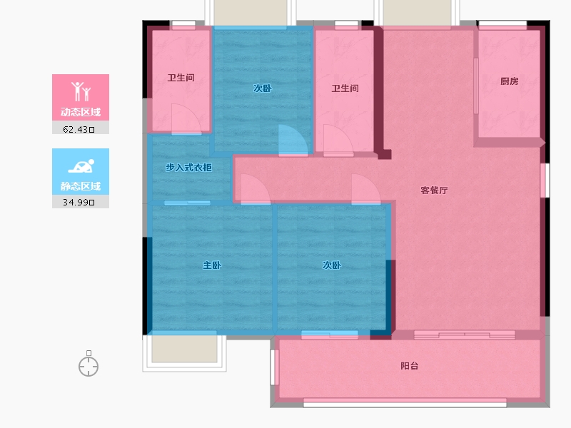 福建省-福州市-中发·海悦天澜-87.80-户型库-动静分区