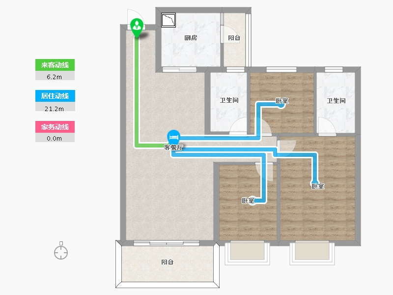 山东省-烟台市-烟台恒大海上帝景-90.44-户型库-动静线