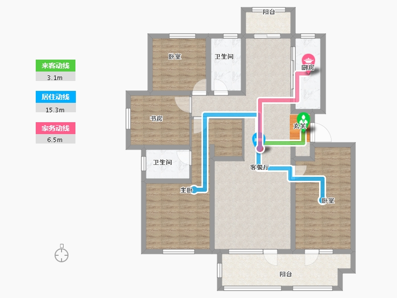 山东省-青岛市-金科罗兰公馆-120.00-户型库-动静线