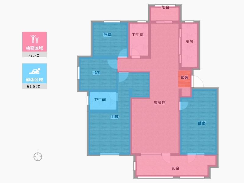 山东省-青岛市-金科罗兰公馆-120.00-户型库-动静分区