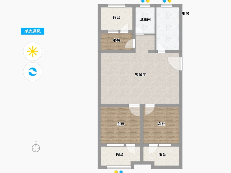 山东省-青岛市-星海府-77.00-户型库-采光通风