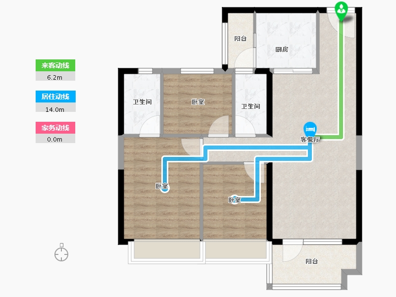 山东省-德州市-碧桂园翡翠首府-88.00-户型库-动静线