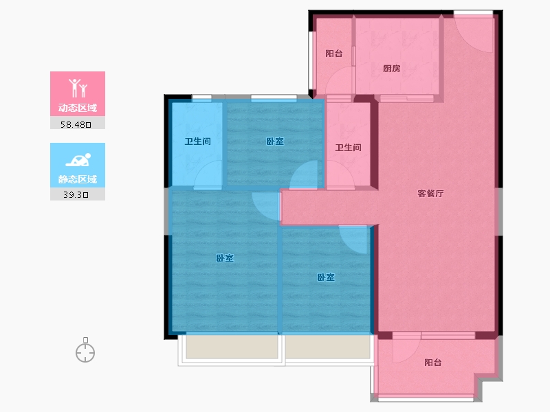 山东省-德州市-碧桂园翡翠首府-88.00-户型库-动静分区