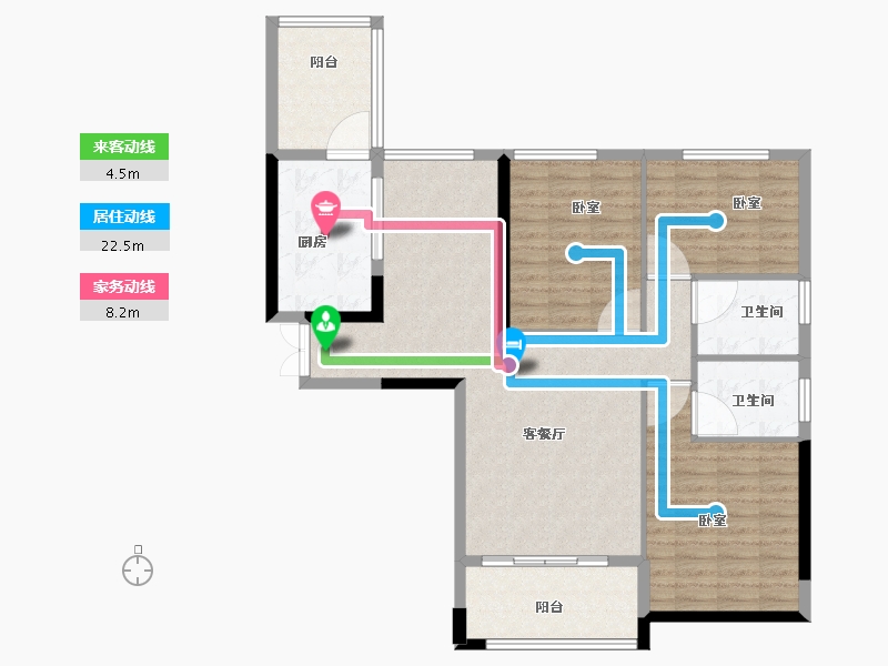 河南省-洛阳市-美景嘉园-106.01-户型库-动静线