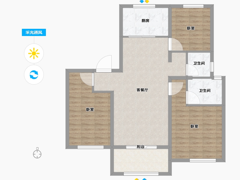 山东省-德州市-玲珑·君悦欧典-94.00-户型库-采光通风