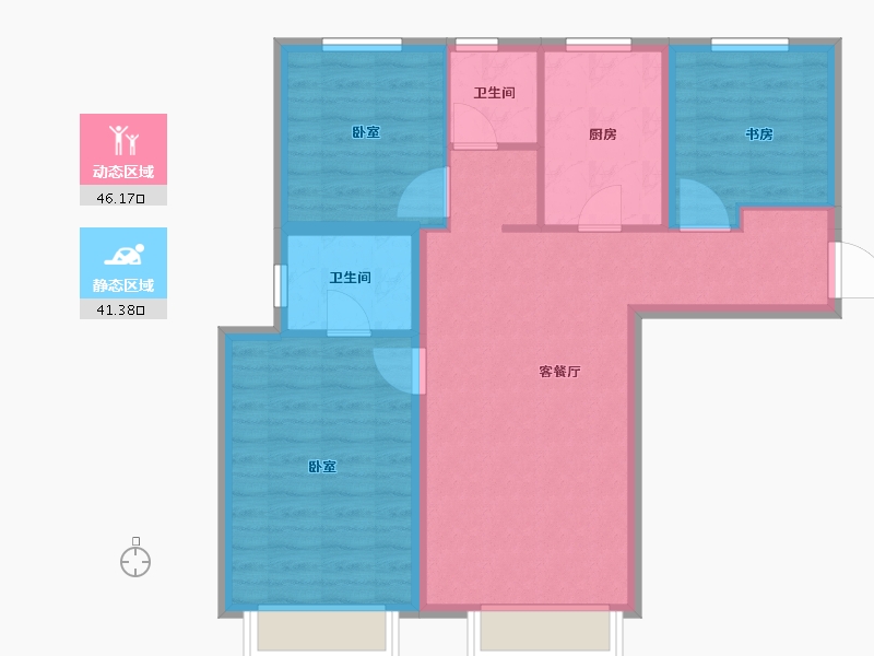 新疆维吾尔自治区-乌鲁木齐市-旭辉燕来府-78.55-户型库-动静分区