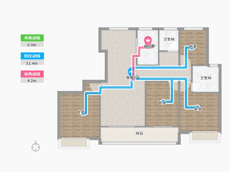 浙江省-嘉兴市-梅里印象-114.86-户型库-动静线