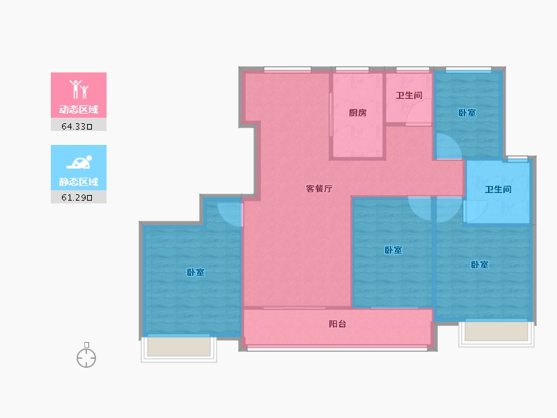 浙江省-嘉兴市-梅里印象-114.86-户型库-动静分区