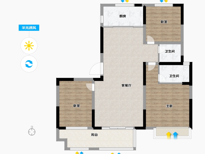 河南省-洛阳市-文乐山水上境-102.54-户型库-采光通风