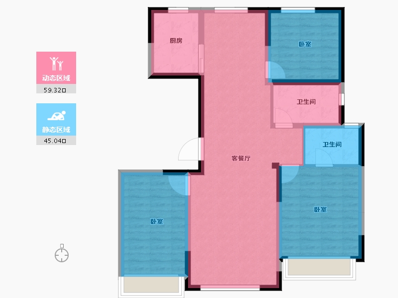 宁夏回族自治区-银川市-世茂悦玺-93.81-户型库-动静分区