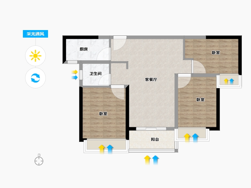 河南省-洛阳市-正弘悦府-78.00-户型库-采光通风