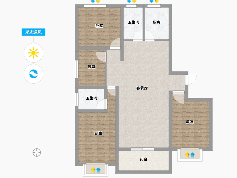 山东省-菏泽市-颐江南-98.00-户型库-采光通风