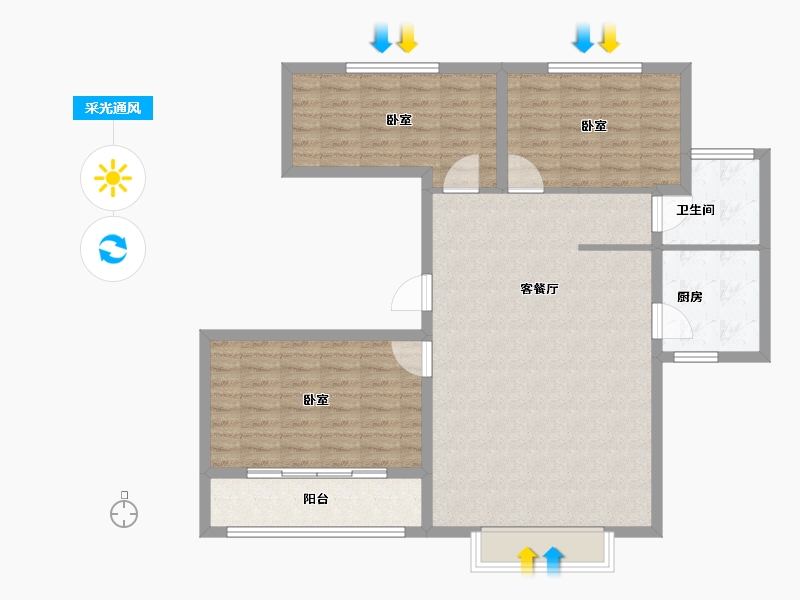 山东省-聊城市-畅博东关国际-99.60-户型库-采光通风